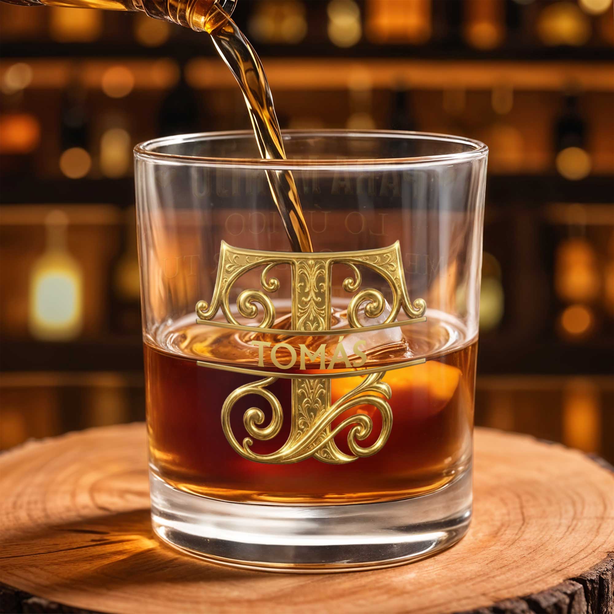 Personalized Monogram Whiskey Glass Custom Name Gift for Dad Whiskey Glass GradoCreations