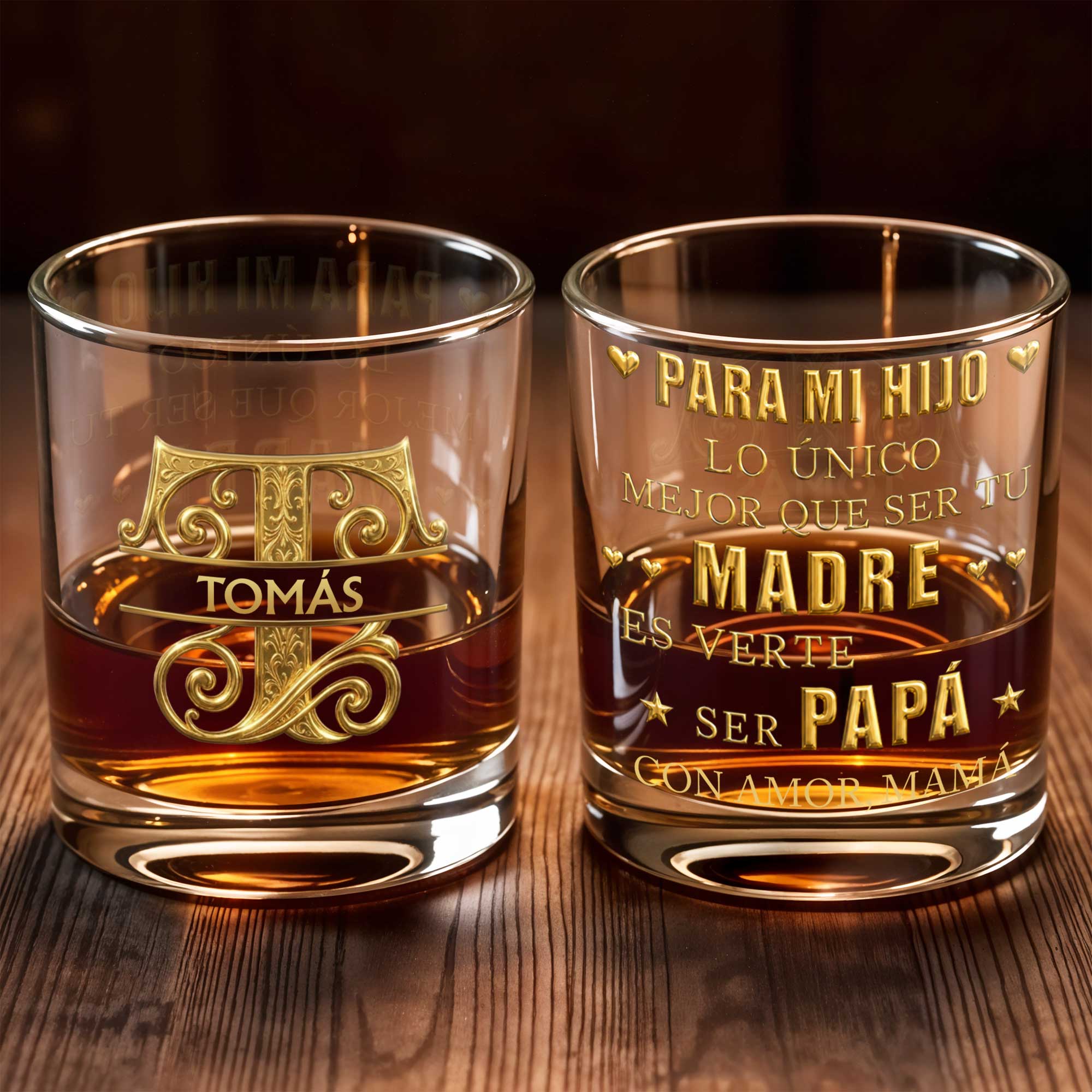 Personalized Monogram Whiskey Glass Custom Name Gift for Dad Whiskey Glass GradoCreations