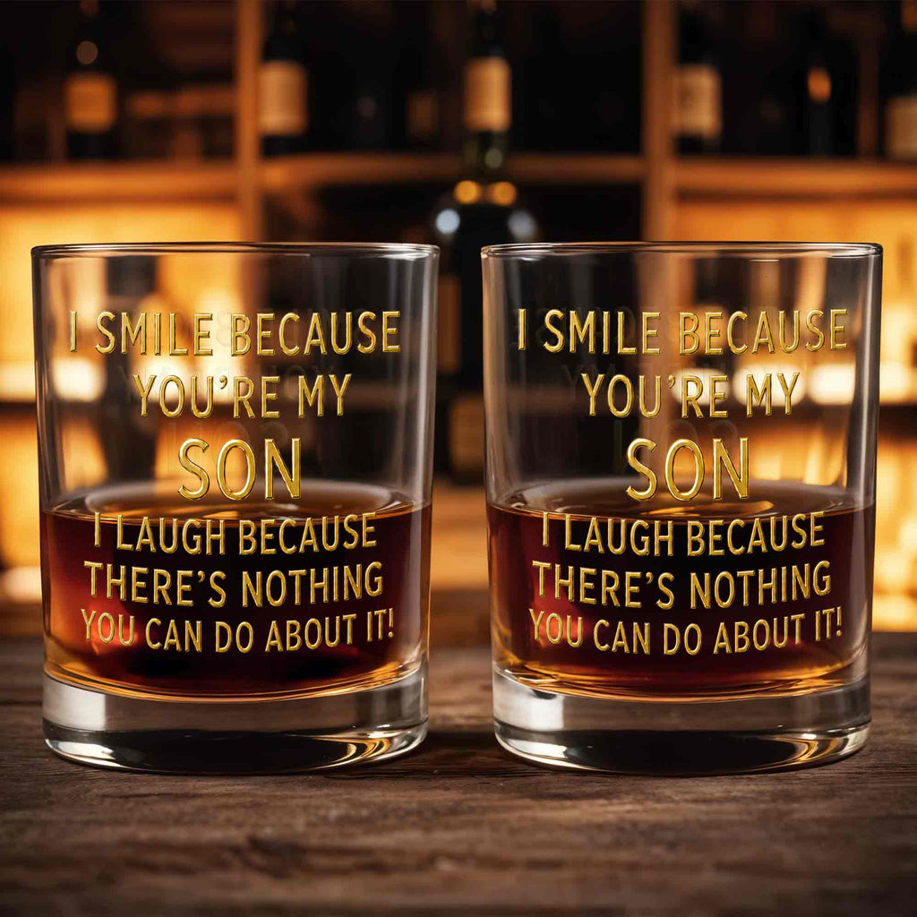 Personalized Custom Whiskey Glass Funny Gift for Son - 8oz/11oz Whiskey Glass GradoCreations