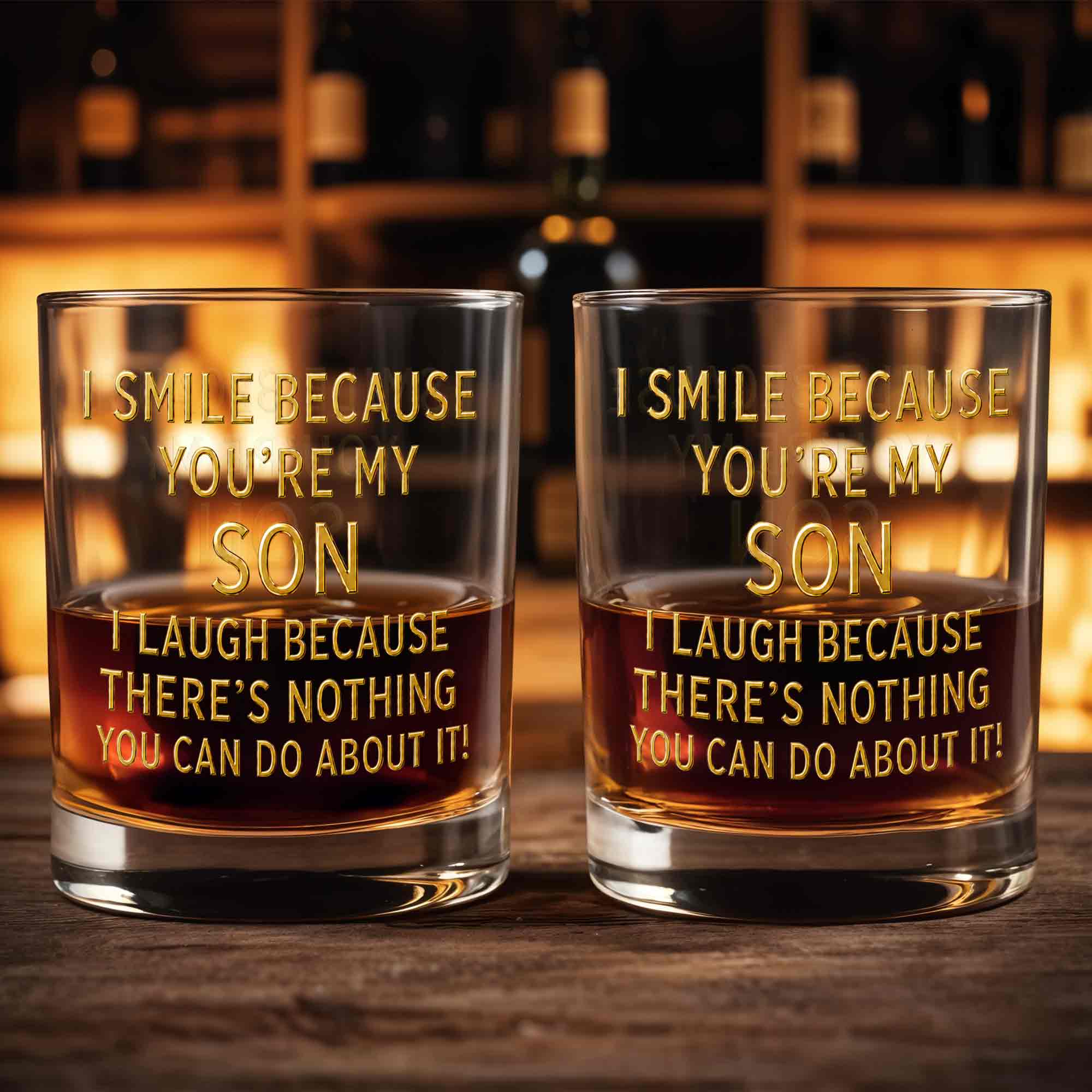 Personalized Custom Whiskey Glass Funny Gift for Son - 8oz/11oz Whiskey Glass GradoCreations