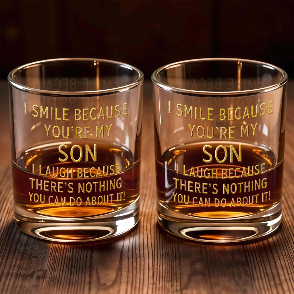Personalized Custom Whiskey Glass Funny Gift for Son - 8oz/11oz Whiskey Glass GradoCreations