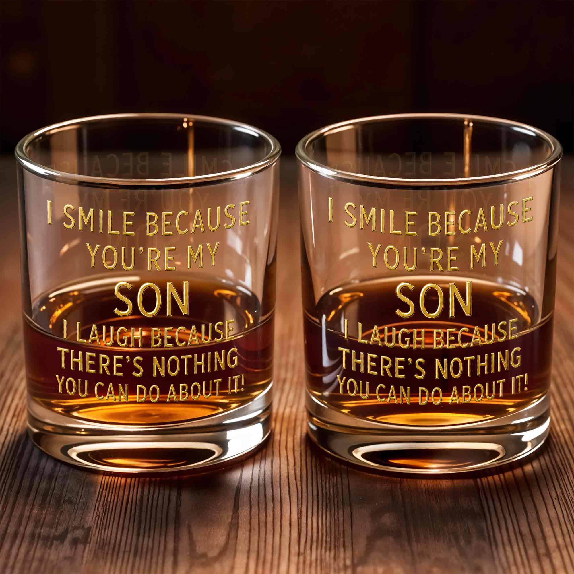Personalized Custom Whiskey Glass Funny Gift for Son - 8oz/11oz Whiskey Glass GradoCreations