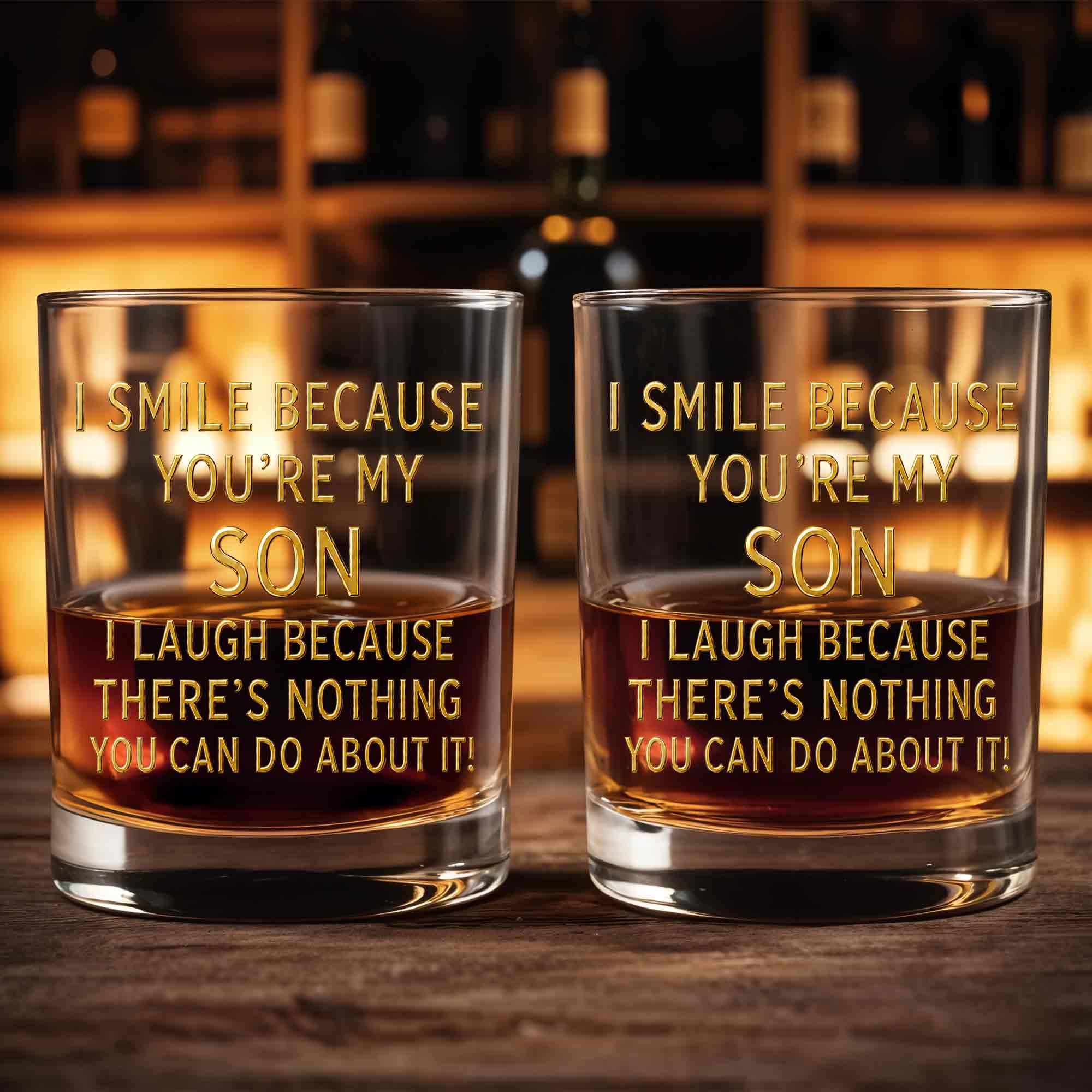 Personalized Custom Whiskey Glass Funny Gift for Son - 8oz/11oz Whiskey Glass GradoCreations