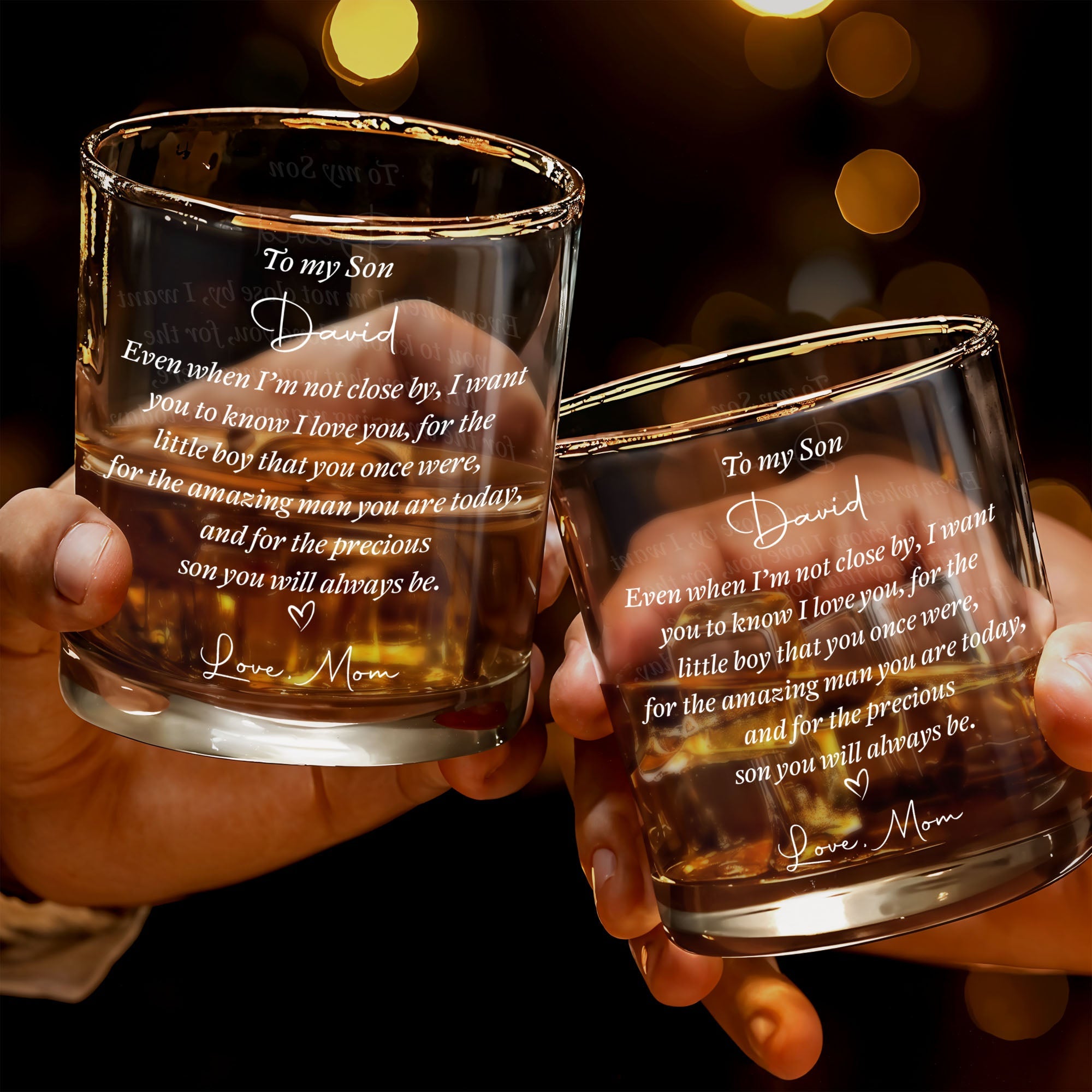 Personalized Custom Whiskey Glass for Son – Unique Gift Idea Whiskey Glass GradoCreations