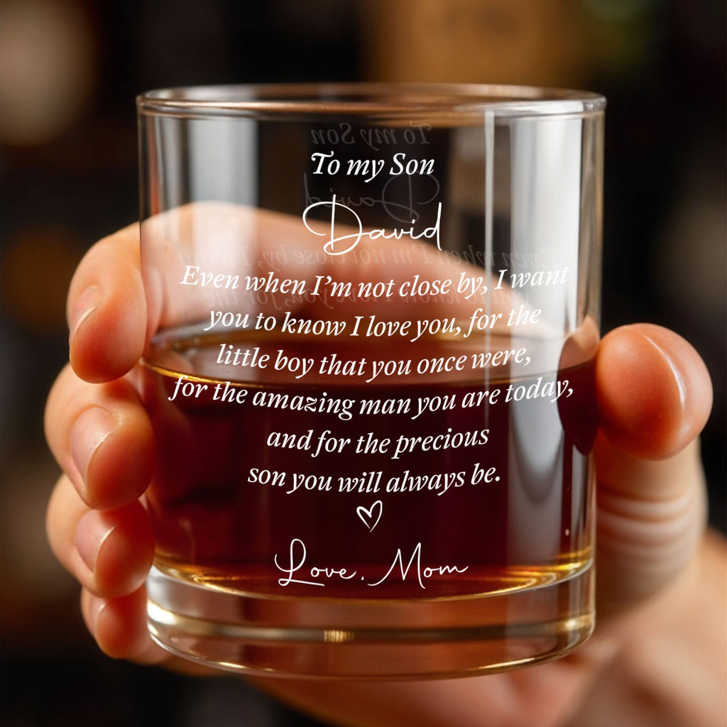 Personalized Custom Whiskey Glass for Son – Unique Gift Idea Whiskey Glass GradoCreations