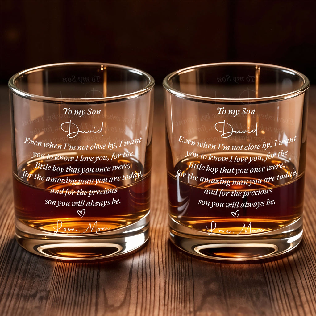 Personalized Custom Whiskey Glass for Son – Unique Gift Idea Whiskey Glass GradoCreations
