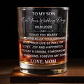 Personalized Engraved Whiskey Glass Custom Gift for Son Wedding Day Whiskey Glass GradoCreations