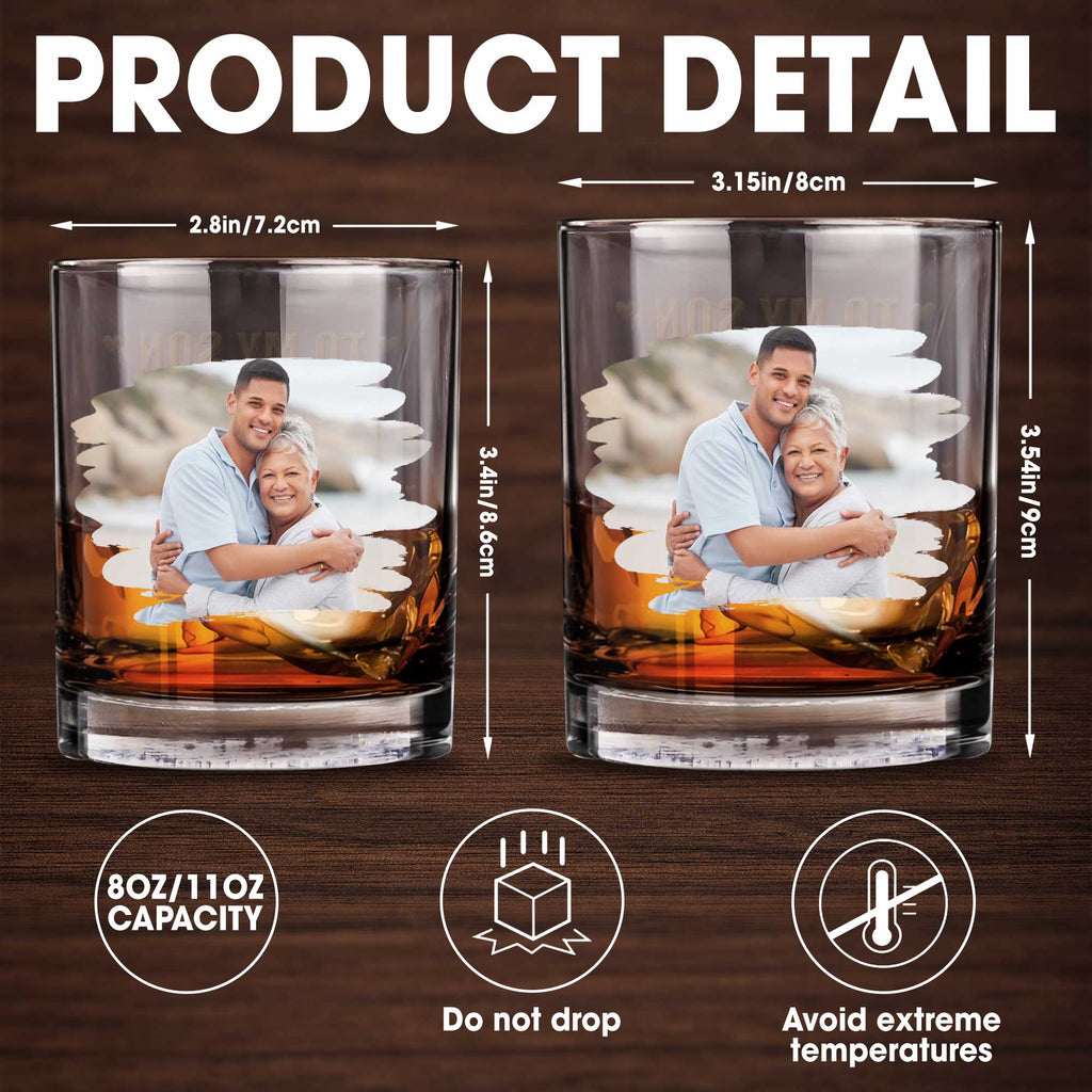 Personalized Custom Photo Whiskey Glass Gift for Son Whiskey Glass GradoCreations