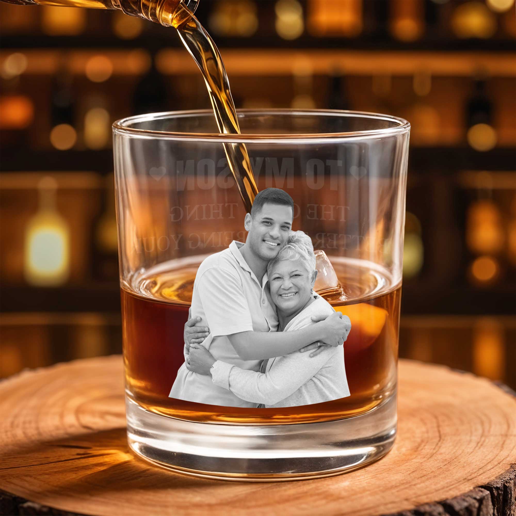 Personalized Custom Whiskey Glass Photo Gift for Son Whiskey Glass GradoCreations