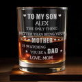 Personalized Custom Whiskey Glass for Son with Hearts Gift Whiskey Glass GradoCreations