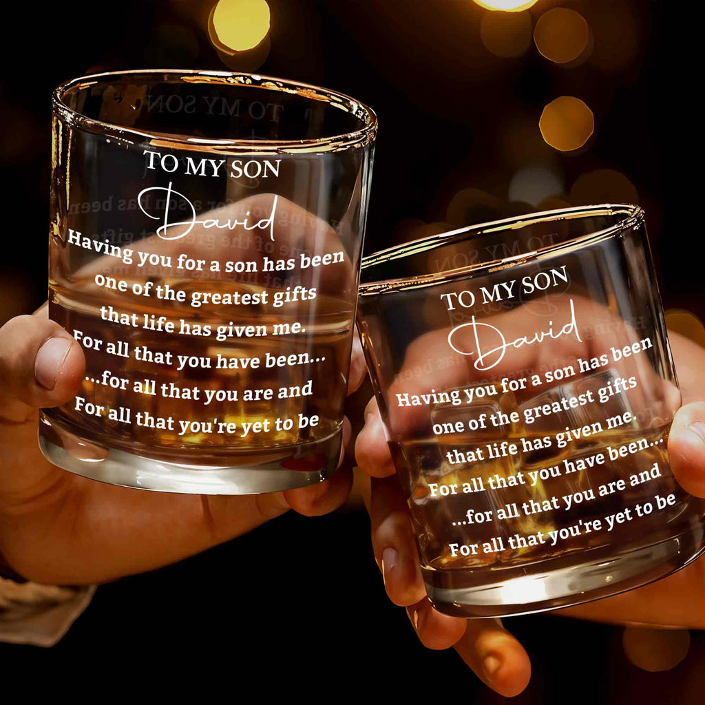 Personalized Whiskey Glass Custom Name Gift for Son