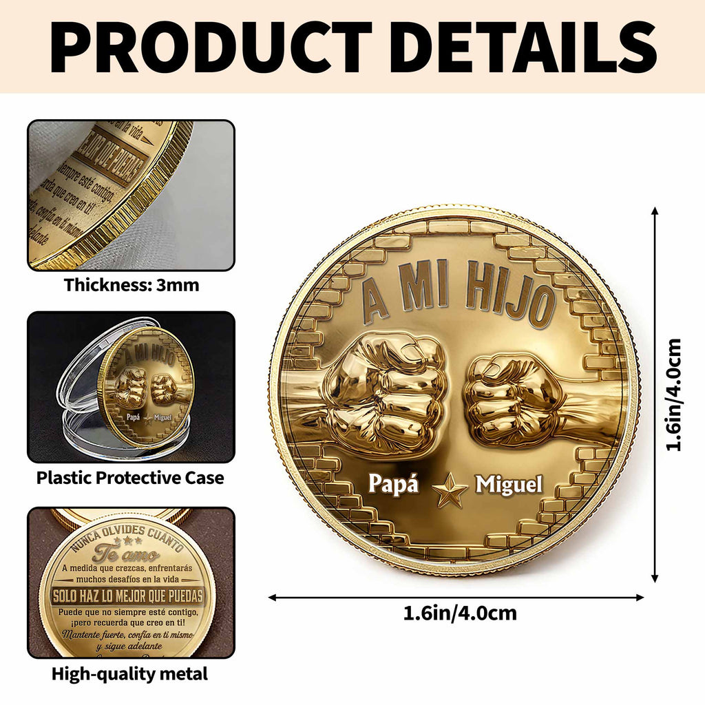Custom Commemorative Coin for Son Fist Bump Gift Idea