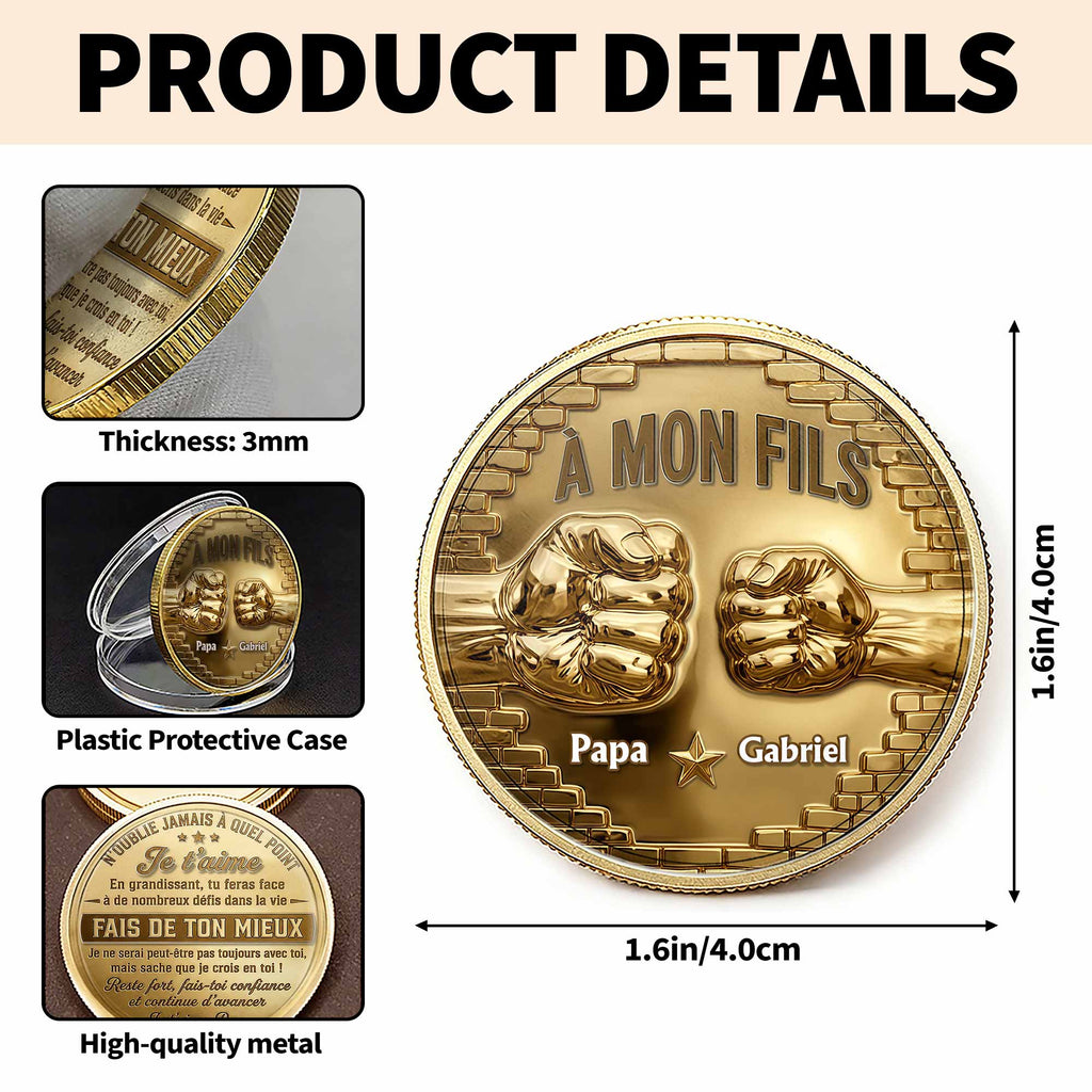 Custom 3D Gold Effect Commemorative Coin for Son Gift