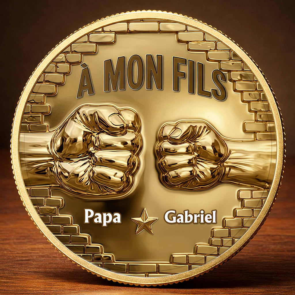 Custom 3D Gold Effect Commemorative Coin for Son Gift