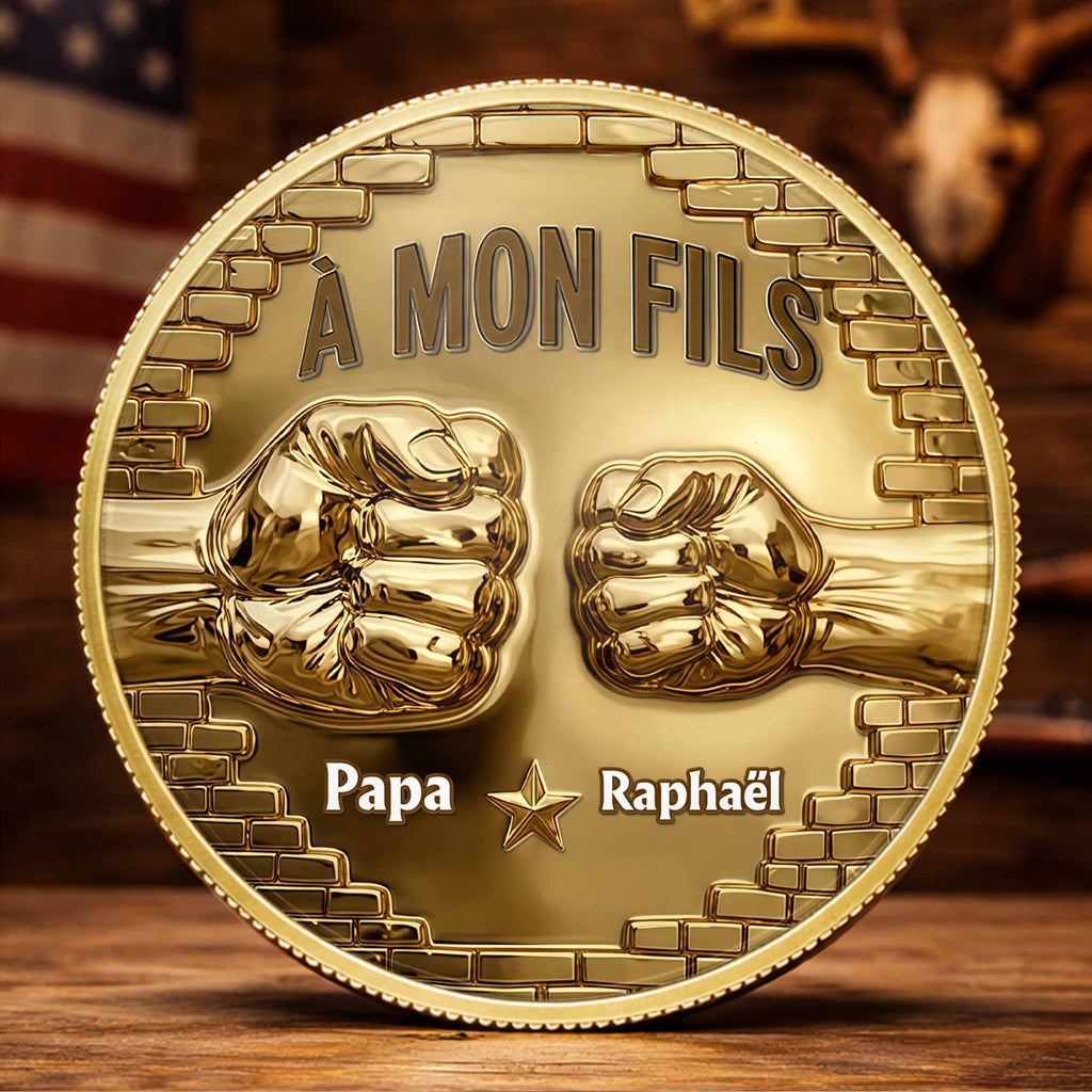 Custom 3D Gold Effect Commemorative Coin for Son Gift