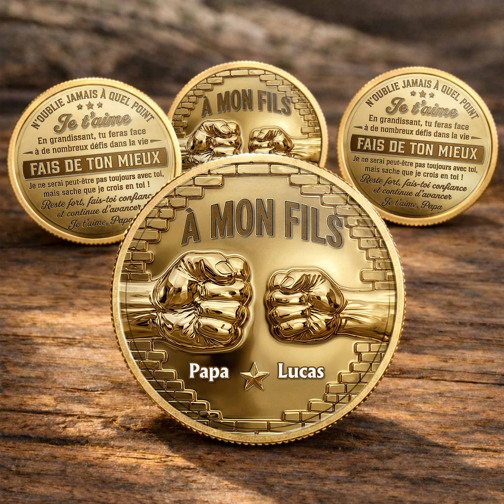 Custom 3D Gold Effect Commemorative Coin for Son Gift