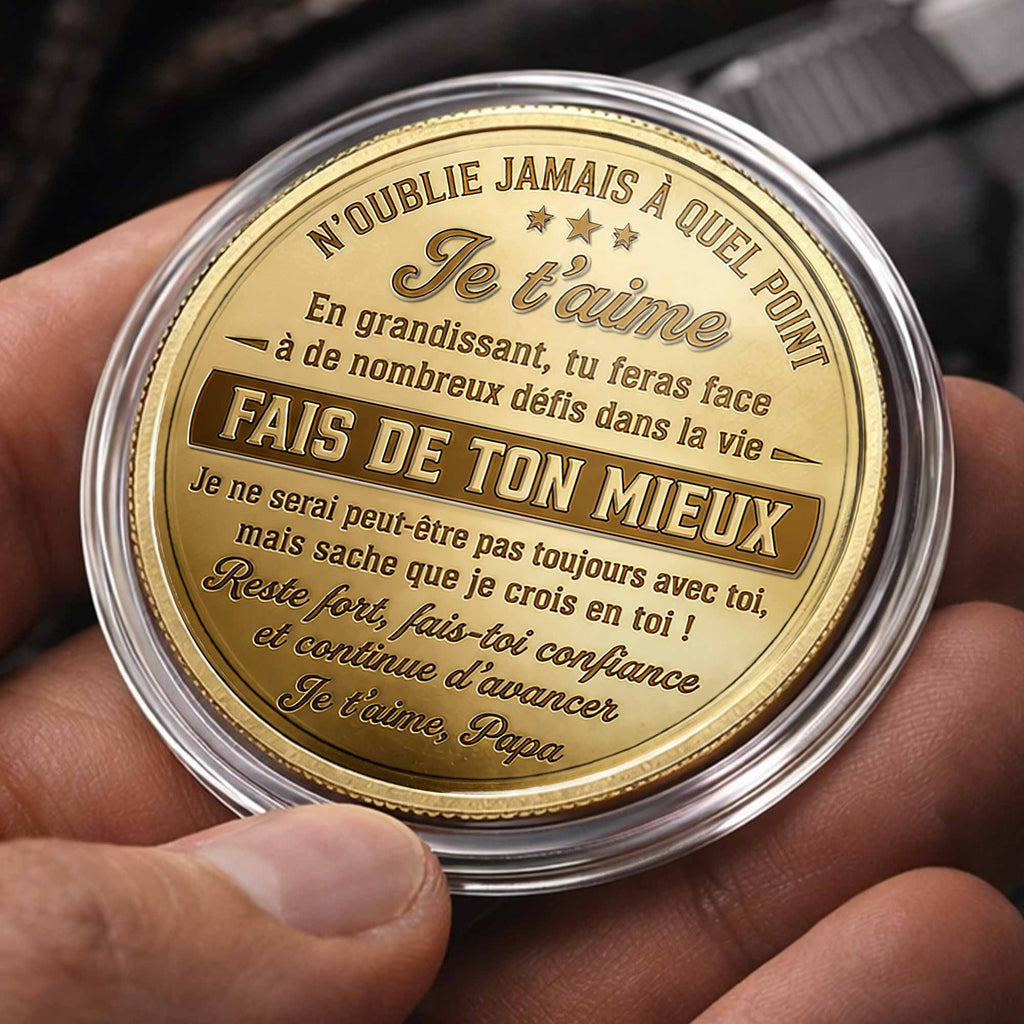 Custom 3D Gold Effect Commemorative Coin for Son Gift