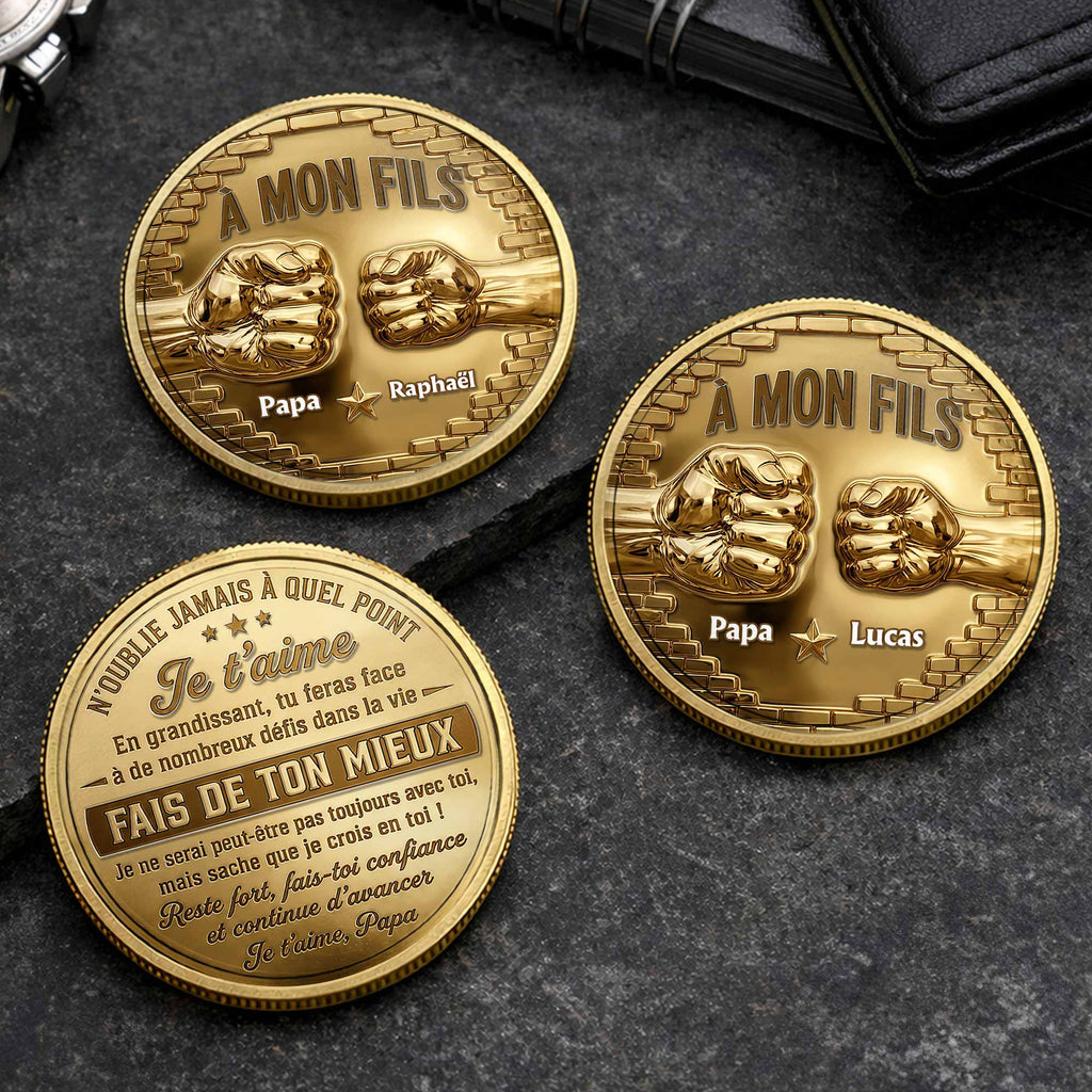 Custom 3D Gold Effect Commemorative Coin for Son Gift