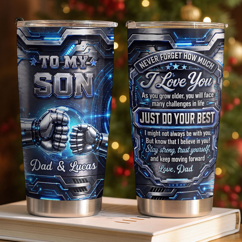 Personalized 20oz Stainless Steel Tumbler Custom Gift for Son 20oz Tumbler GradoCreations