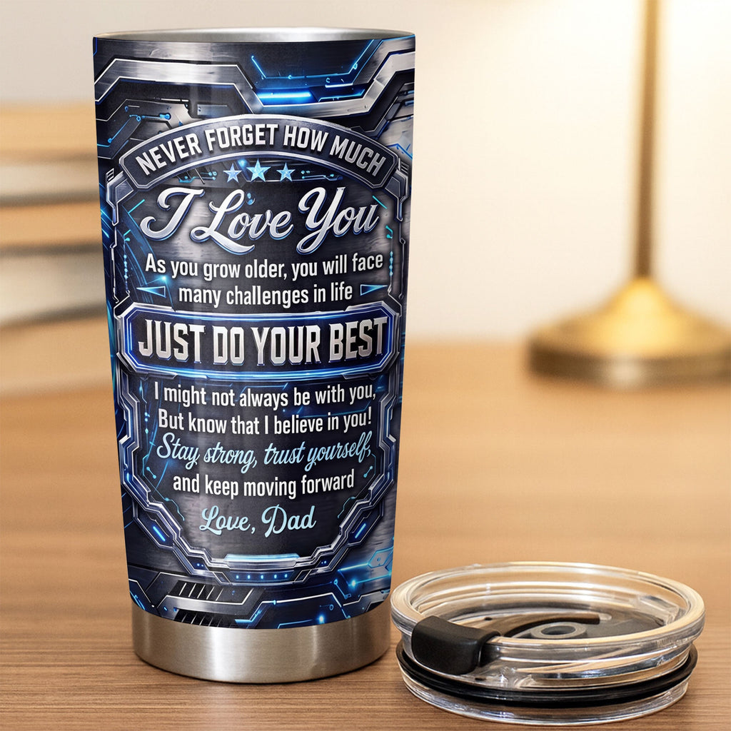 Personalized 20oz Stainless Steel Tumbler Custom Gift for Son 20oz Tumbler GradoCreations