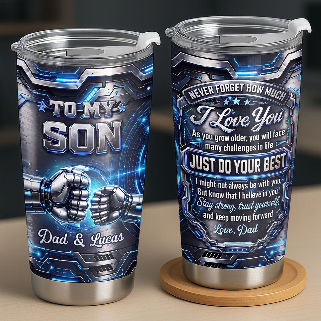 Personalized 20oz Stainless Steel Tumbler Custom Gift for Son 20oz Tumbler GradoCreations
