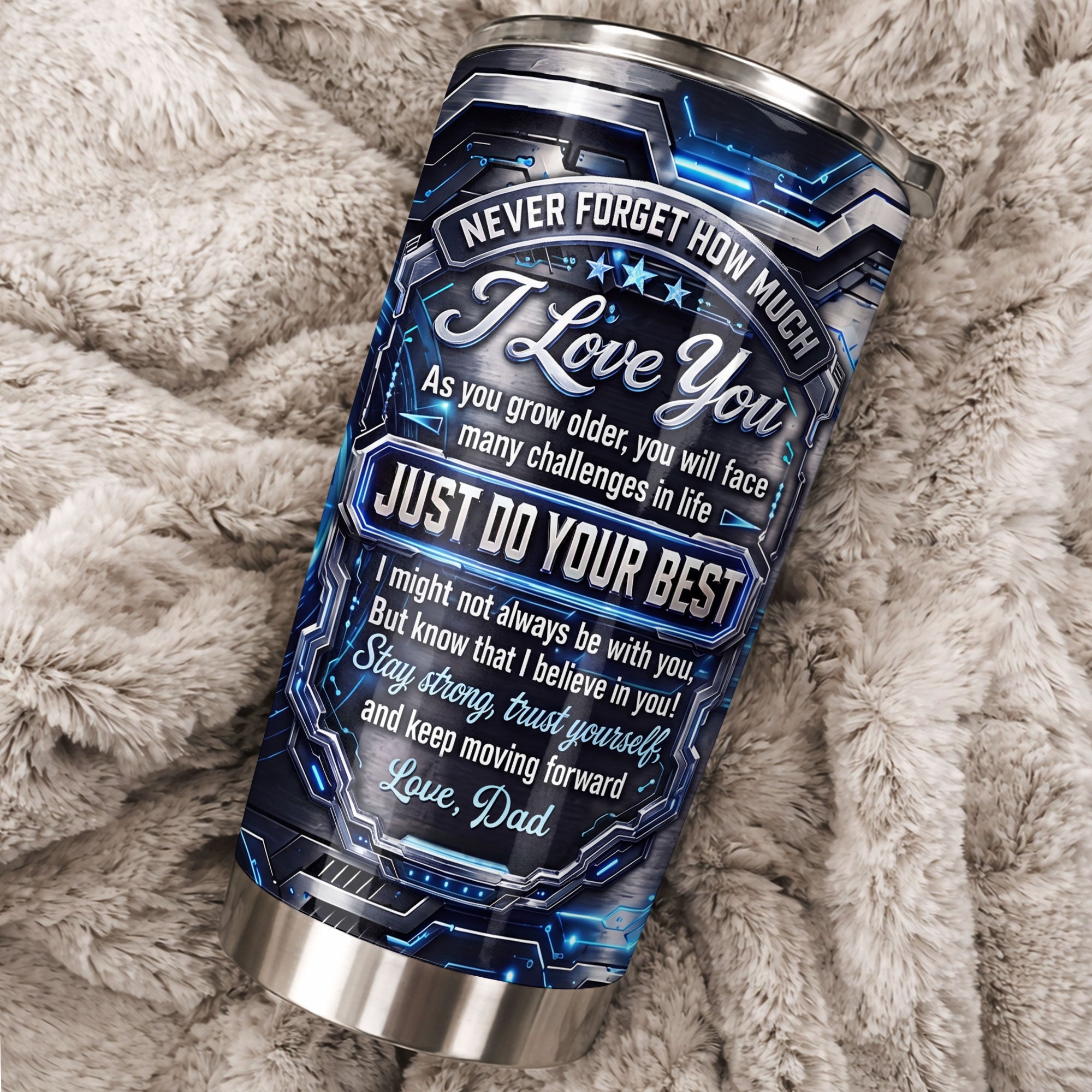 Personalized 20oz Stainless Steel Tumbler Custom Gift for Son 20oz Tumbler GradoCreations