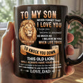 Personalized Black Mug Custom Message Gift for Son Black Mug GradoCreations