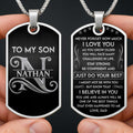 Personalized Stainless Steel Dog Tag Necklace Gift for Son Dog Tag Necklace GradoCreations