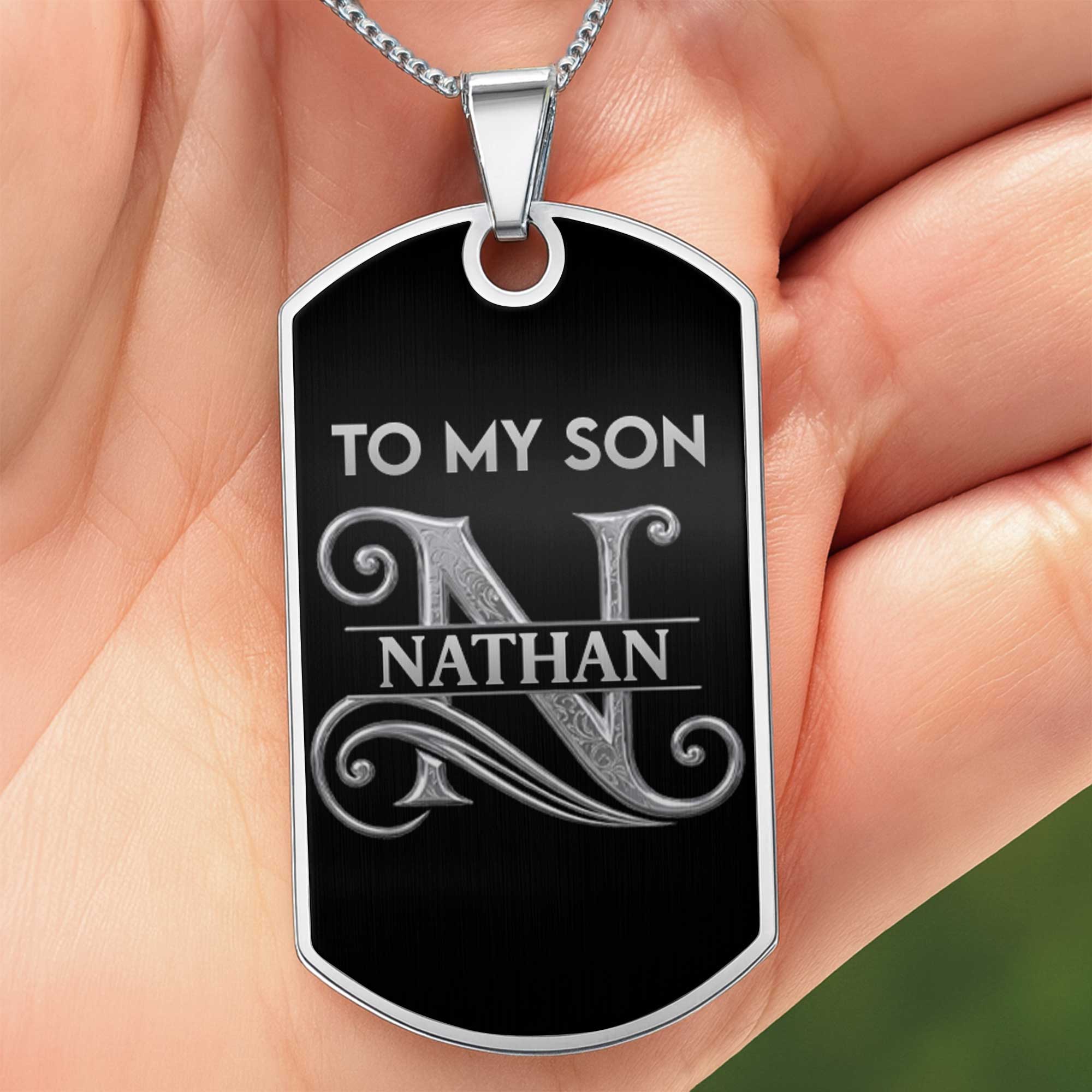 Personalized Stainless Steel Dog Tag Necklace Gift for Son Dog Tag Necklace GradoCreations
