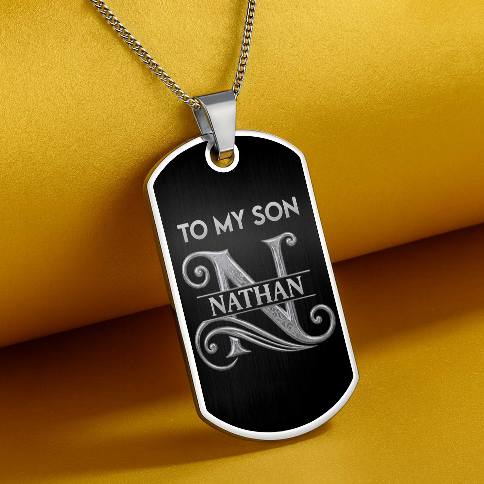 Personalized Stainless Steel Dog Tag Necklace Gift for Son Dog Tag Necklace GradoCreations