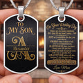 Personalized Stainless Steel Dog Tag Necklace for Son Wedding Day Gift Dog Tag Necklace GradoCreations