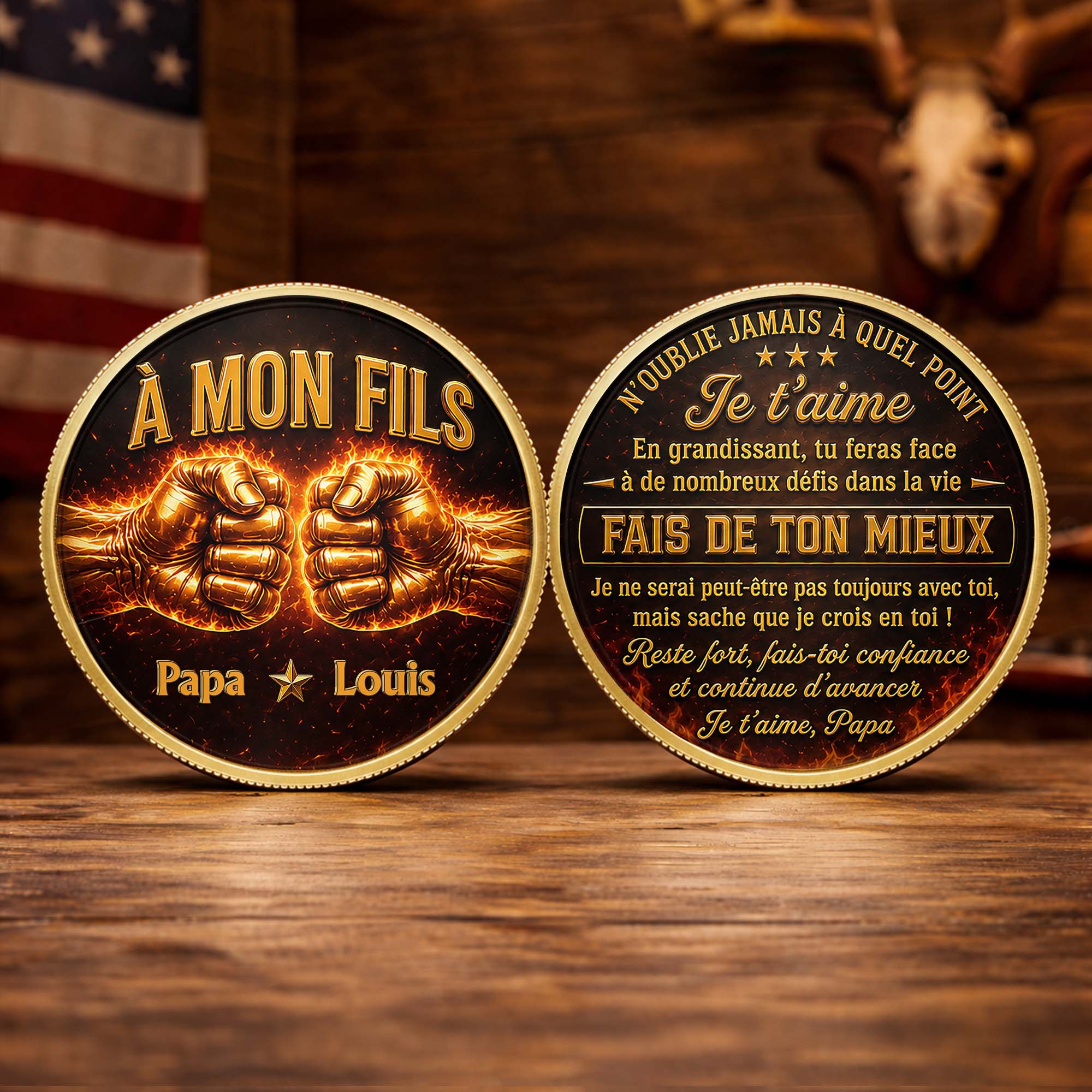 Personalized Commemorative Coin Custom Name Gift for Son Commemorative Coin GradoCreations