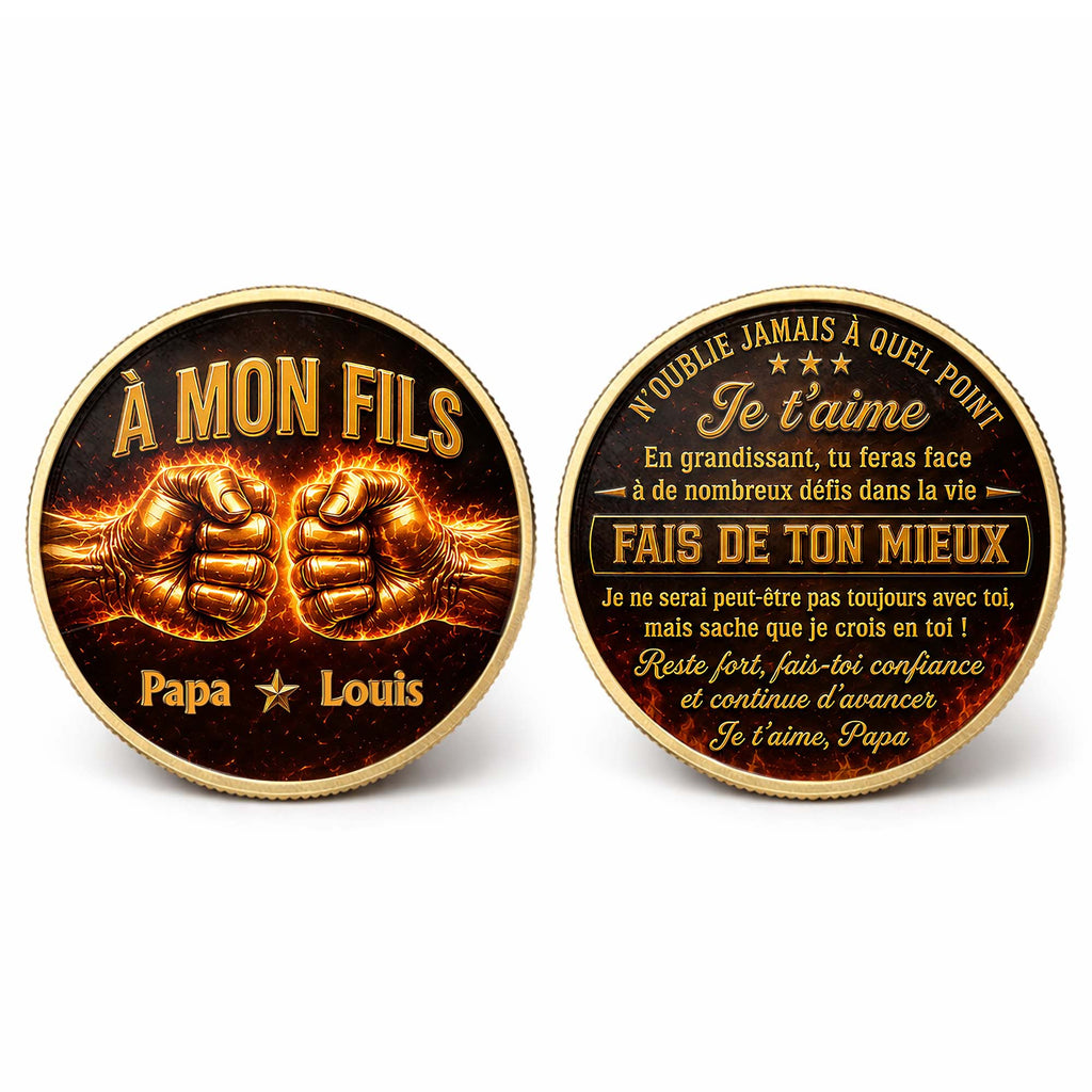 Personalized Commemorative Coin Custom Name Gift for Son Commemorative Coin GradoCreations
