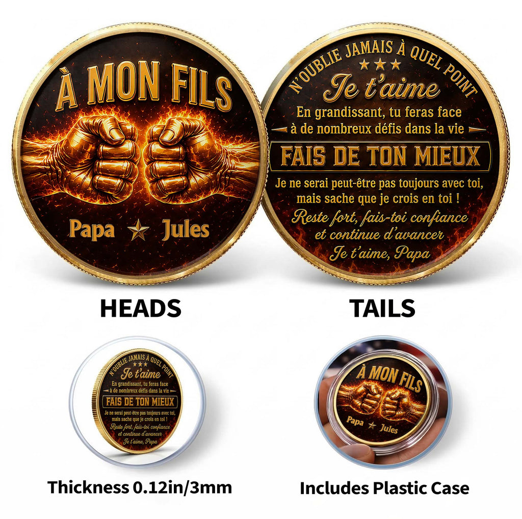 Personalized Commemorative Coin Custom Name Gift for Son Commemorative Coin GradoCreations