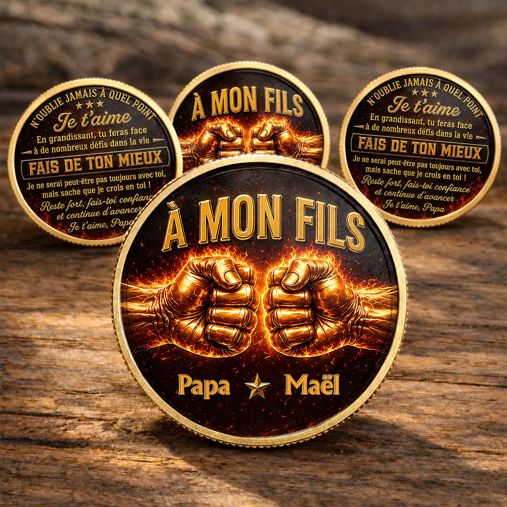 Personalized Commemorative Coin Custom Name Gift for Son Commemorative Coin GradoCreations