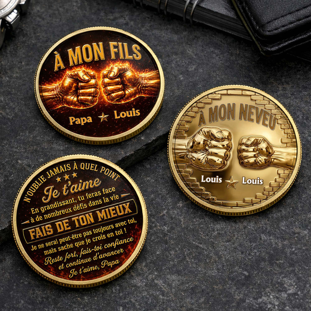 Personalized Commemorative Coin Custom Name Gift for Son Commemorative Coin GradoCreations