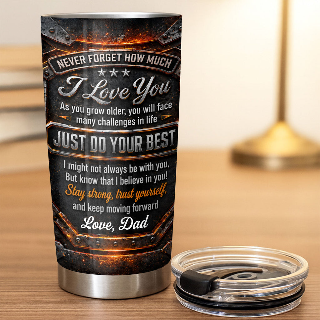 Personalized 20oz Stainless Steel Tumbler for Son Love Note Gift 20oz Tumbler GradoCreations