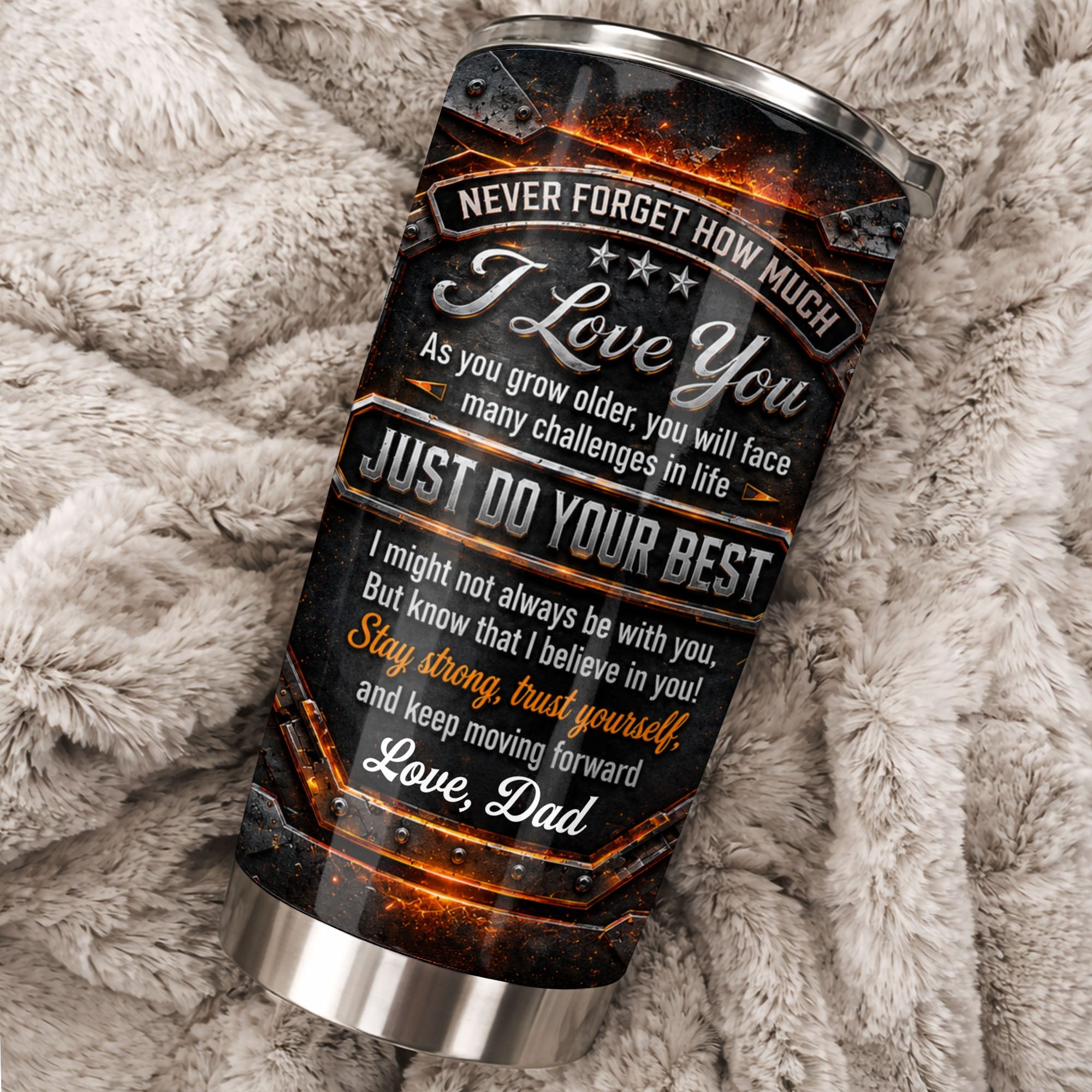 Personalized 20oz Stainless Steel Tumbler for Son Love Note Gift 20oz Tumbler GradoCreations