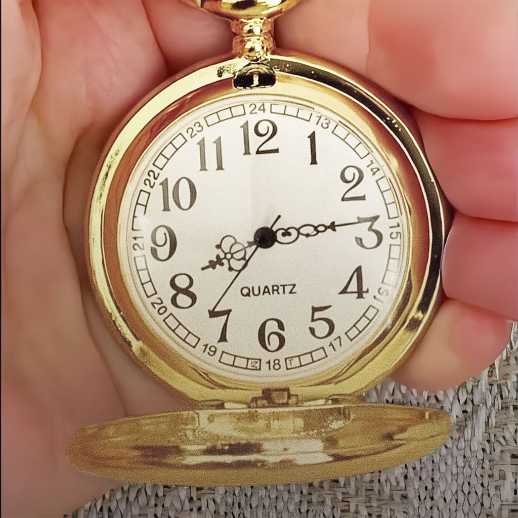 Personalized Gold Pocket Watch Custom Name Gift for Son Pocket Watch GradoCreations