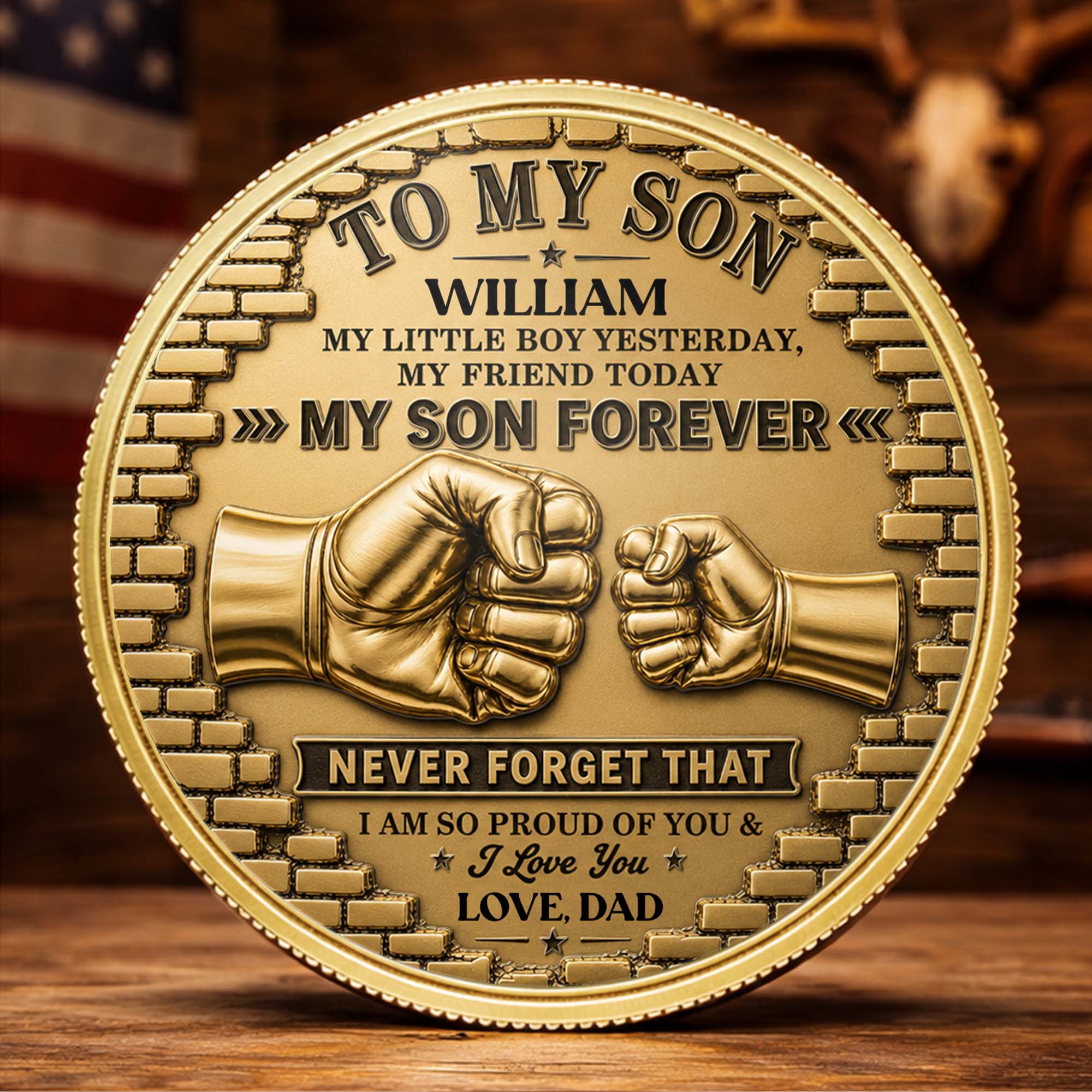 Personalized Commemorative Coin for Son Custom Photo Gift Commemorative Coin GradoCreations