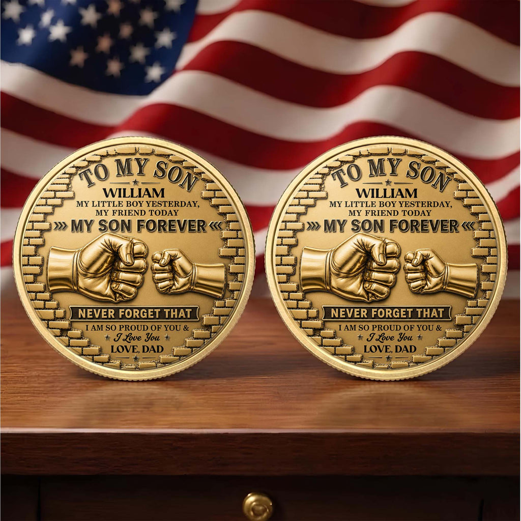Personalized Commemorative Coin for Son Custom Photo Gift Commemorative Coin GradoCreations