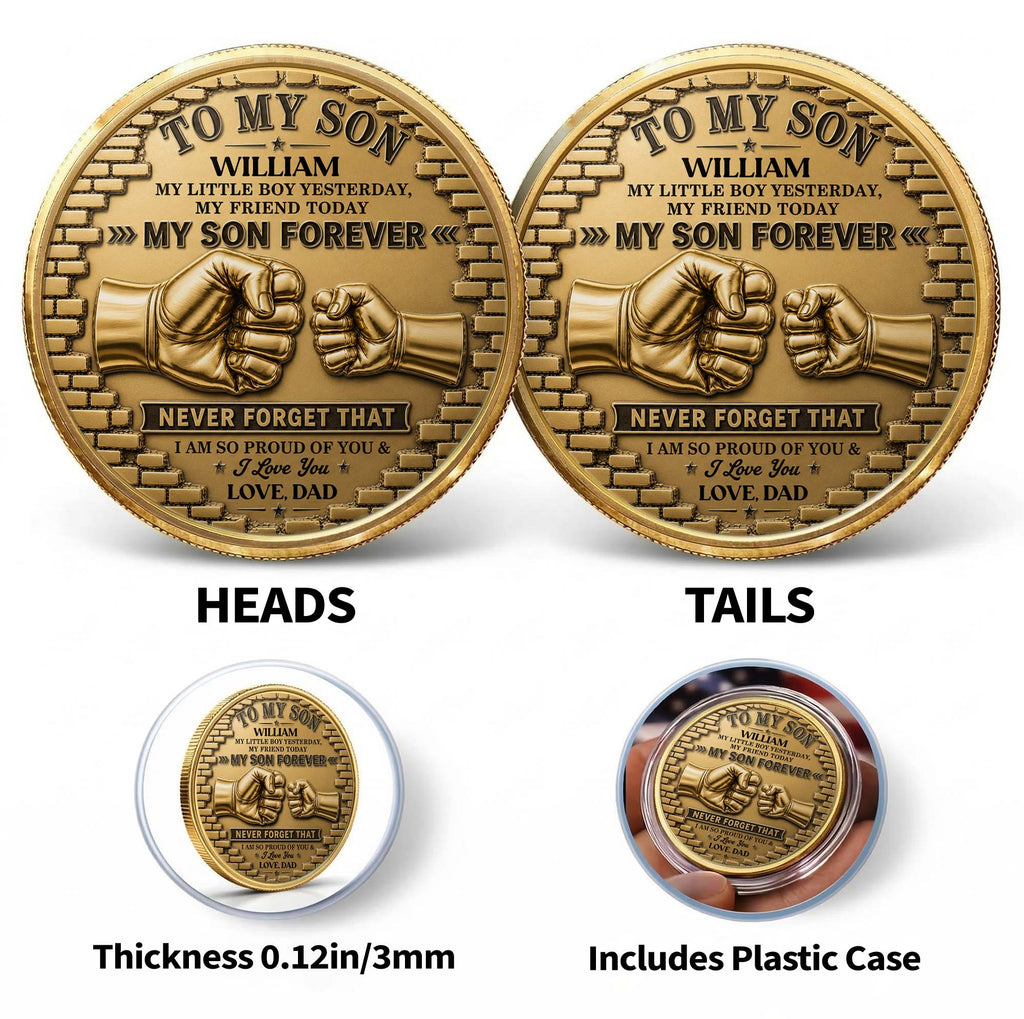 Personalized Commemorative Coin for Son Custom Photo Gift Commemorative Coin GradoCreations
