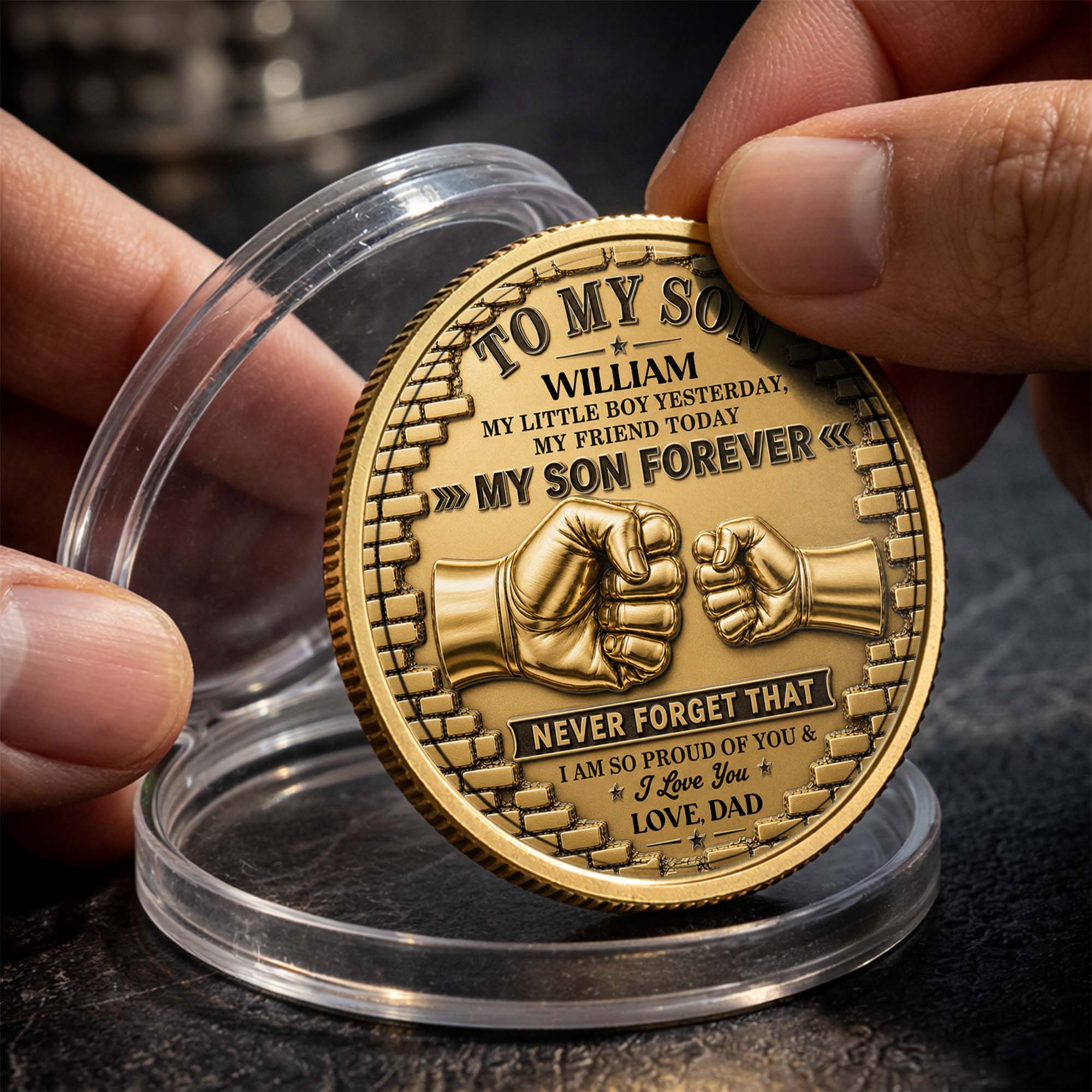 Personalized Commemorative Coin for Son Custom Photo Gift Commemorative Coin GradoCreations
