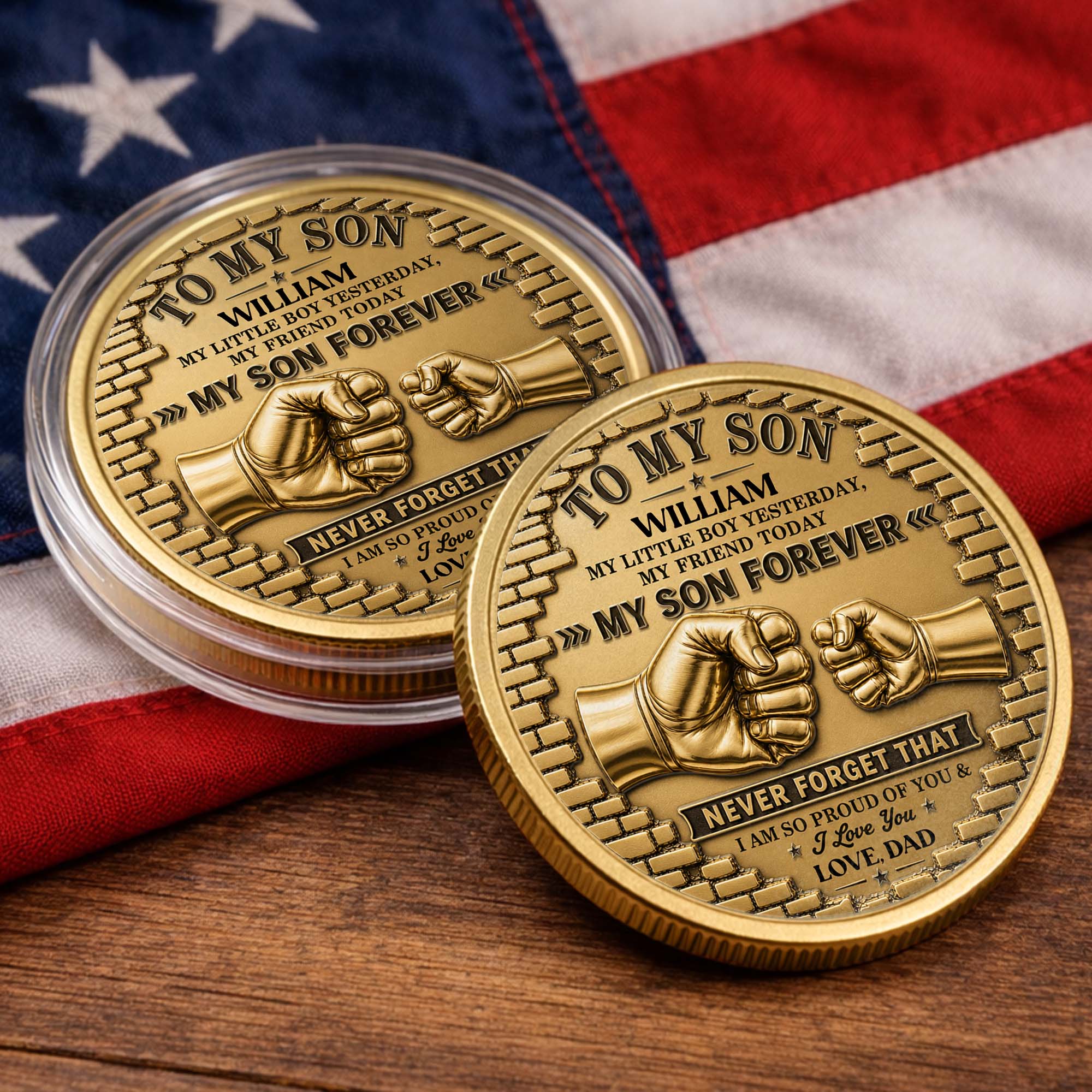 Personalized Commemorative Coin for Son Custom Photo Gift Commemorative Coin GradoCreations