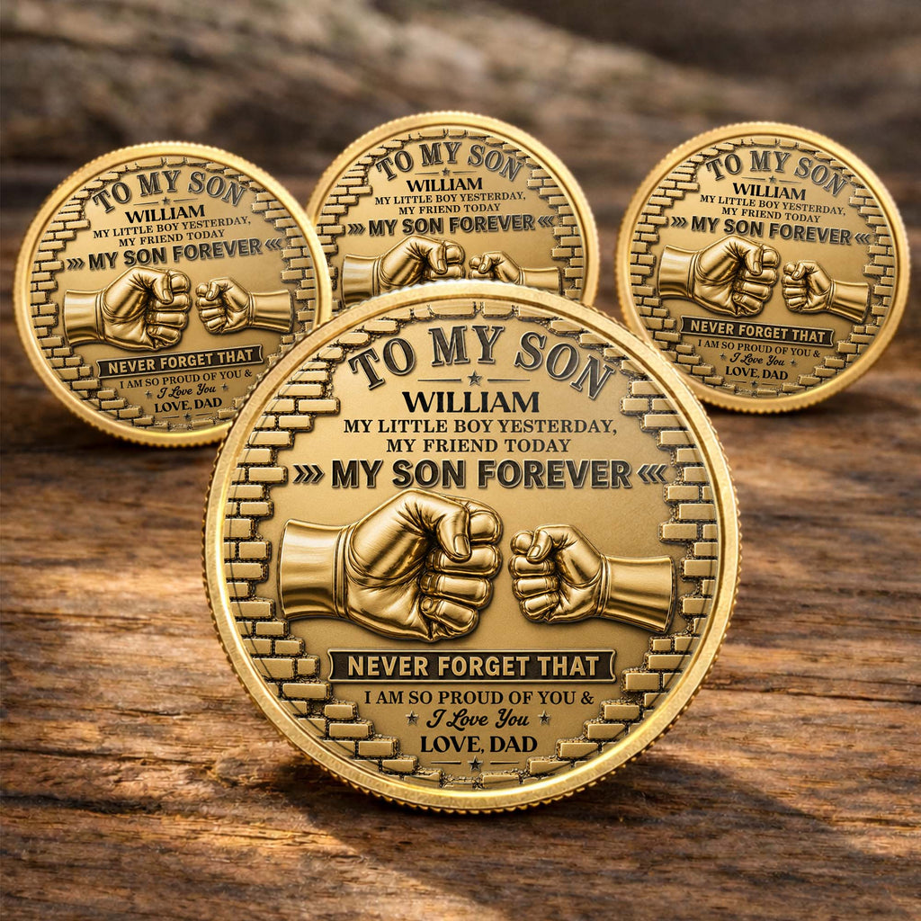 Personalized Commemorative Coin for Son Custom Photo Gift Commemorative Coin GradoCreations