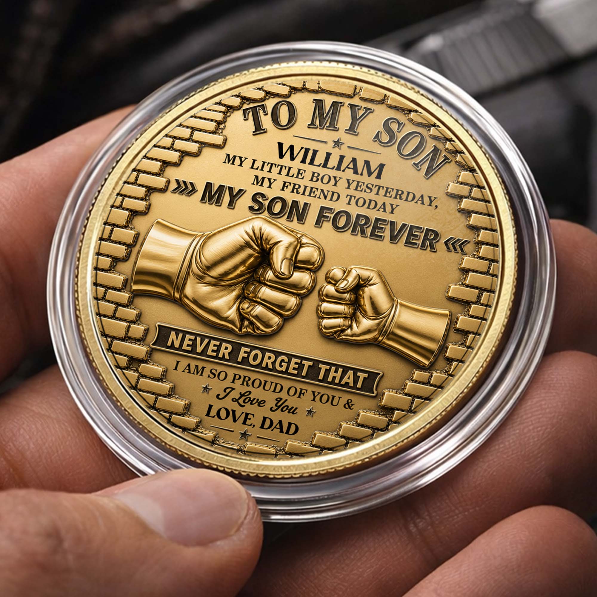 Personalized Commemorative Coin for Son Custom Photo Gift Commemorative Coin GradoCreations