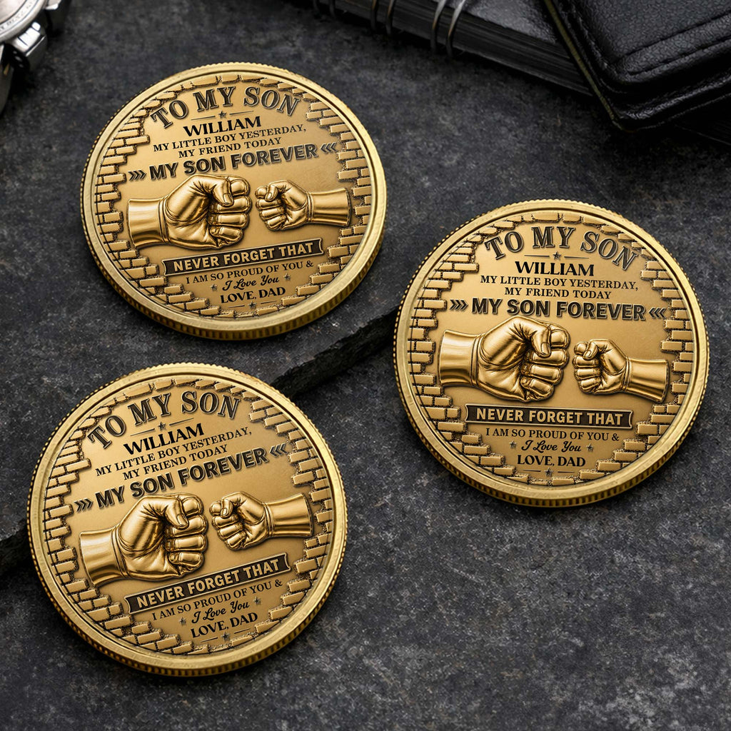 Personalized Commemorative Coin for Son Custom Photo Gift Commemorative Coin GradoCreations