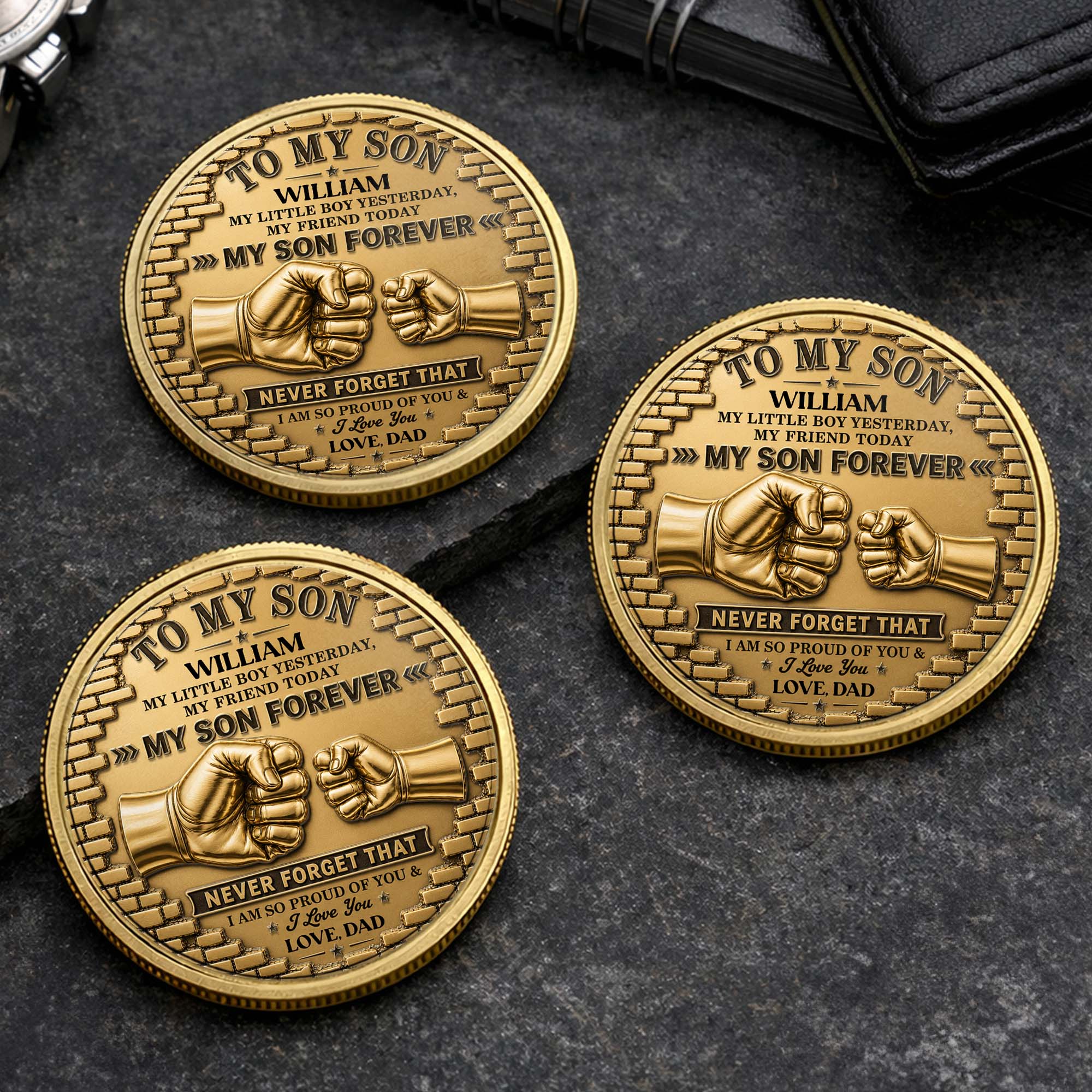 Personalized Commemorative Coin for Son Custom Photo Gift Commemorative Coin GradoCreations