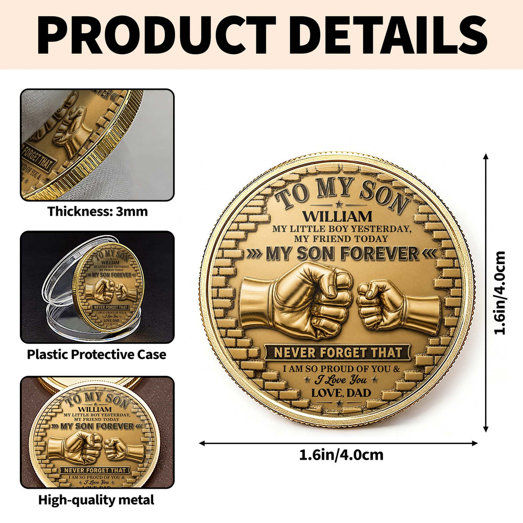 Personalized Commemorative Coin for Son Custom Photo Gift Commemorative Coin GradoCreations