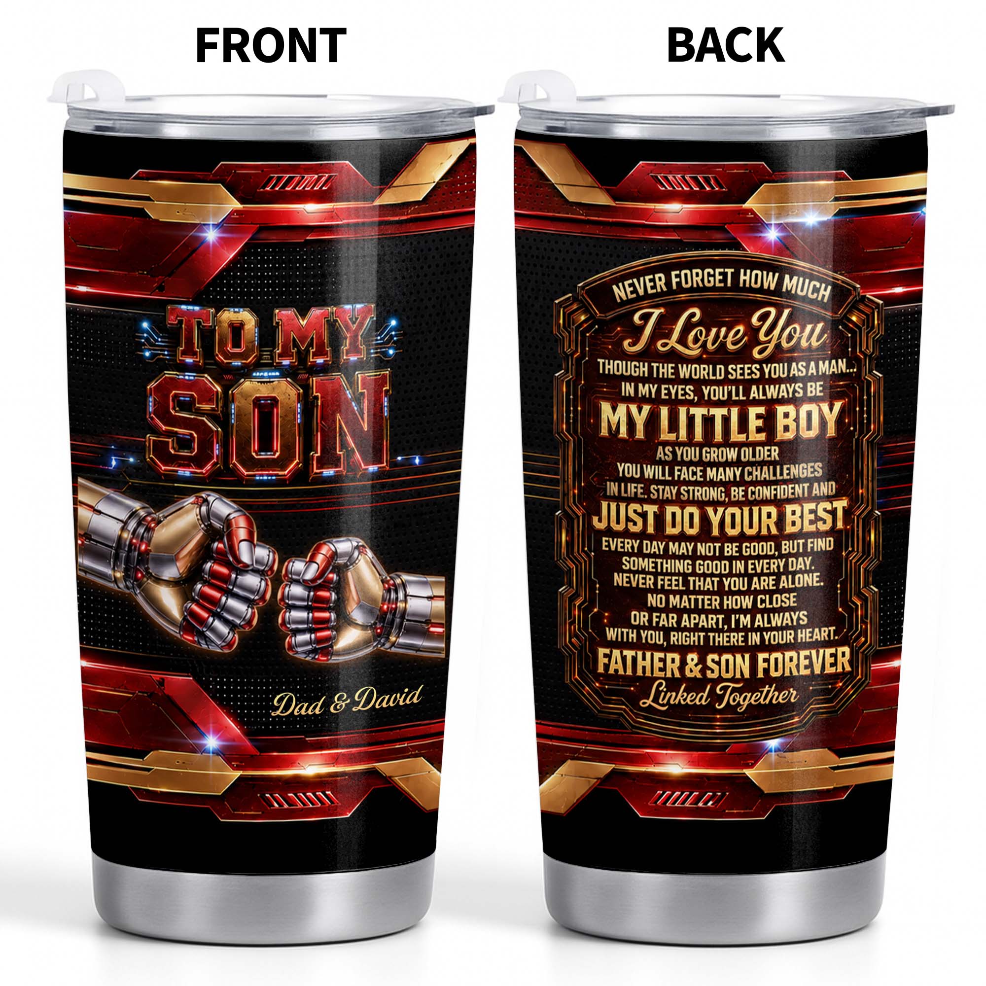 Personalized 20oz Stainless Steel Tumbler Gift for Son 20oz Tumbler GradoCreations